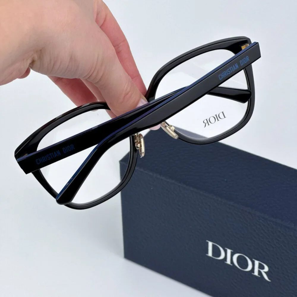 Dior LAPARISIENNEDIORO S3F 1000 BRAND NEW Eyeglasses Black Blue Women Geometric